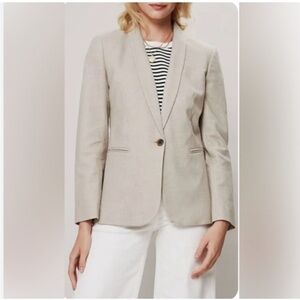 J.Crew Parke Beige Linen Blend One Button Blazer Women's Size 6